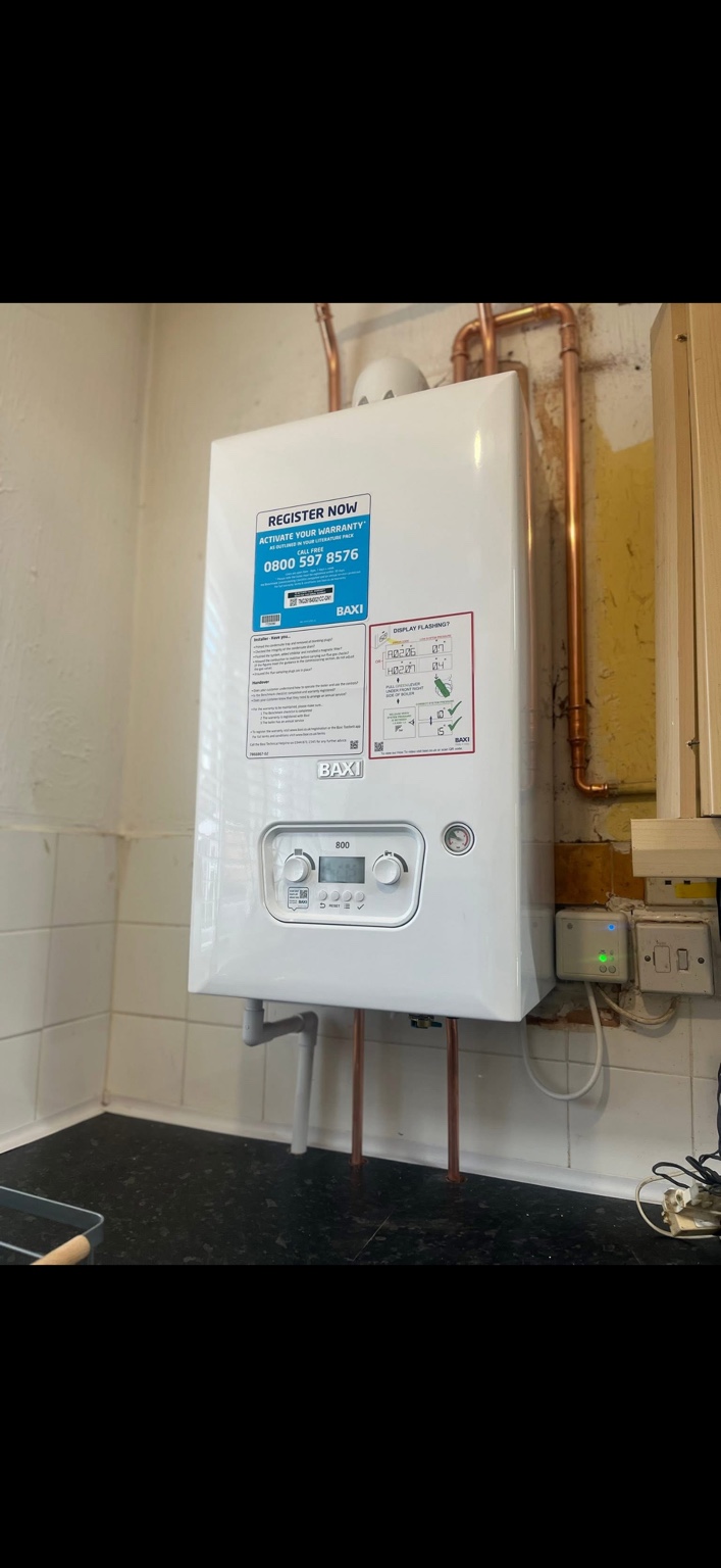 Baxi boiler installed above a kitchen worktop