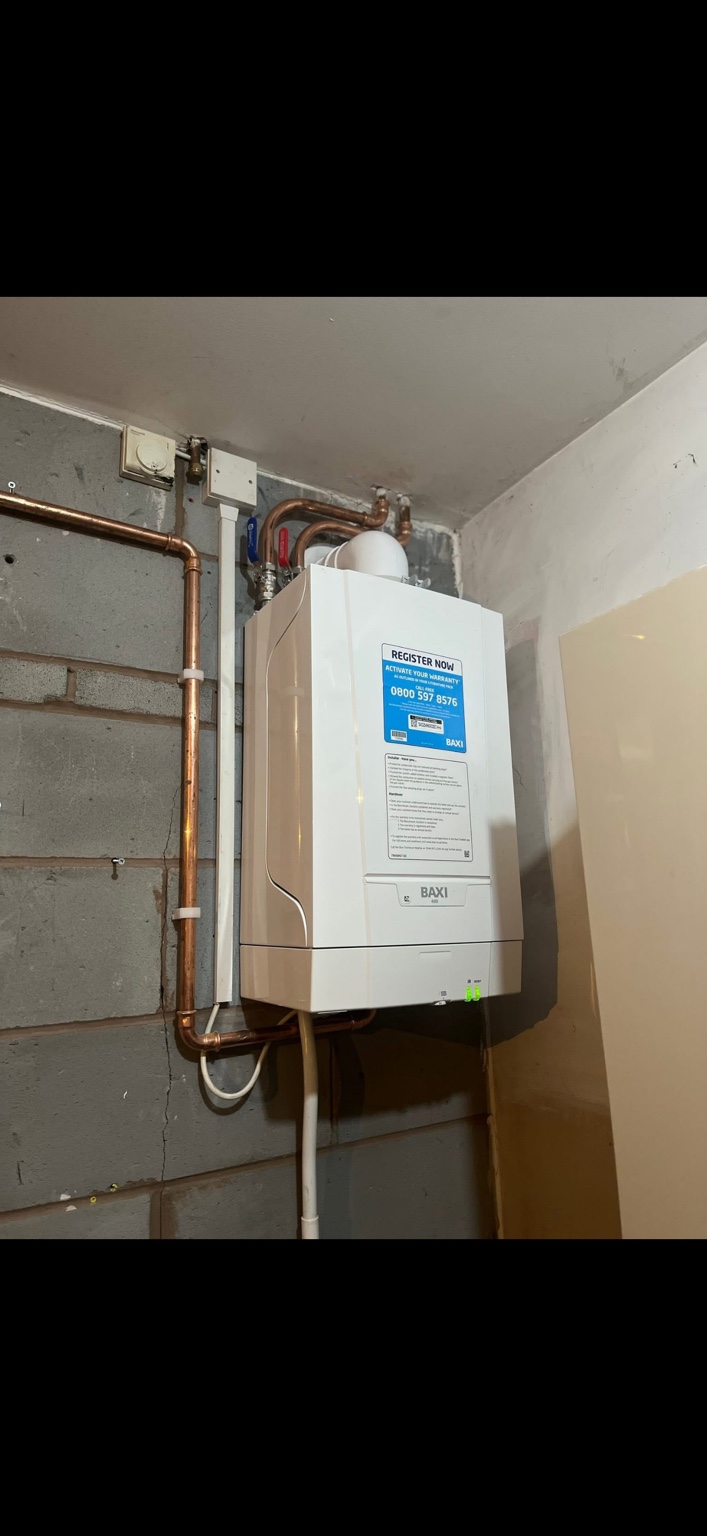 Baxi boiler installation in utility area