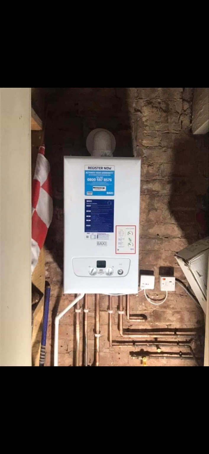 Baxi boiler installation with neat copper pipework